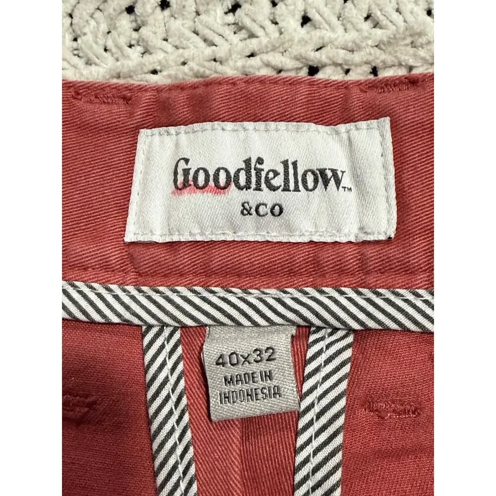 Goodfellow & Co Hennepin Chino Straight Leg Pants Mens 40 x32 Santa Fe Rose Pink